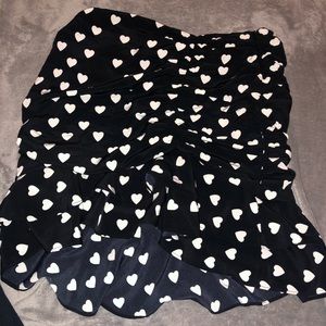 Heart print mini skirt